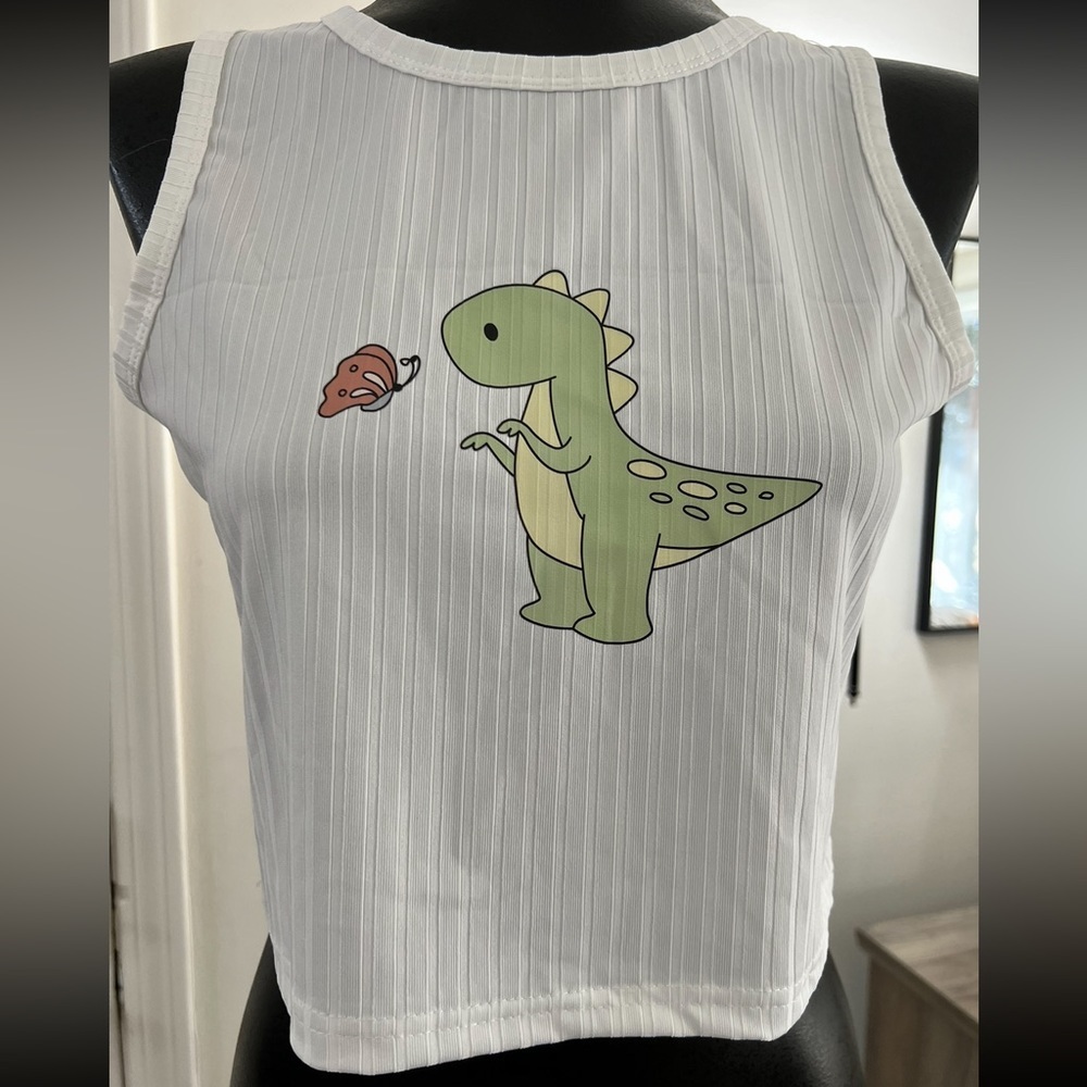 Dinosaur Print Crop Tank Top